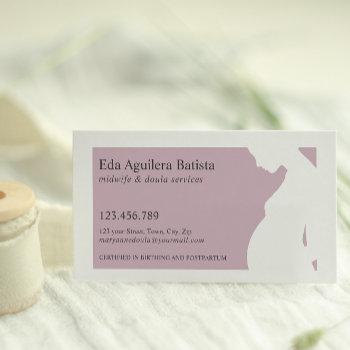 lilac | midwife doula pregnant woman silhouette   business card