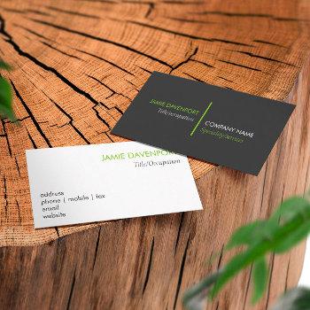 lime green line business card