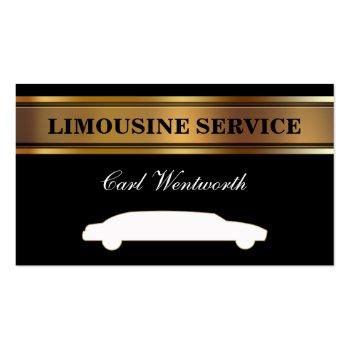 Small Limo Driver Business Cards Front View