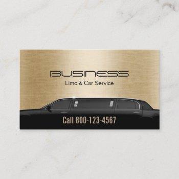 limousine limo & car service modern gold business card