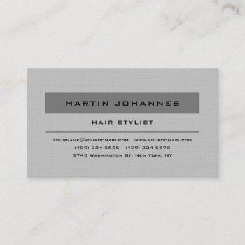 linen grey elegant professional plain modern business card