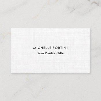 linen trendy minimalist professional modern business card