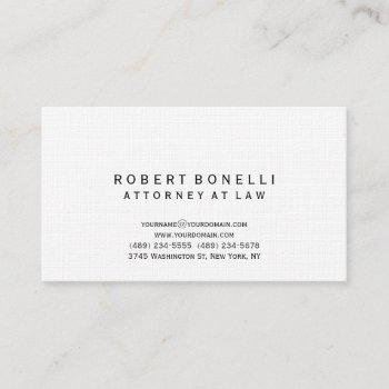 linen unique attorney at law simple business card