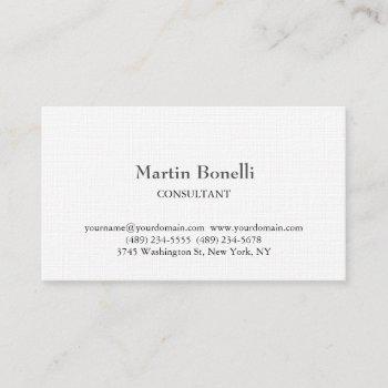 linen unique classical simple white business card