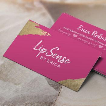 lipsense distributor gold stroke hot pink makeup business card