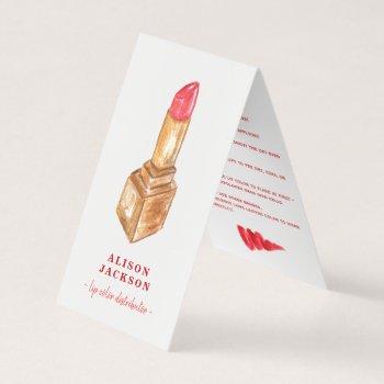 lipsense distributor watercolor red gold lipstick business card