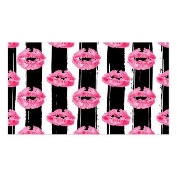 Small Lipstick Distributor Pink Lips Kiss Plain Back Business Card Back View