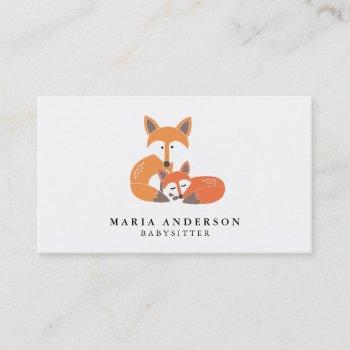 little fox babysitter business cards