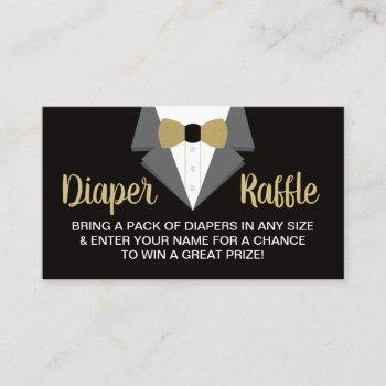 little gentleman diaper raffle ticket, tuxedo business card