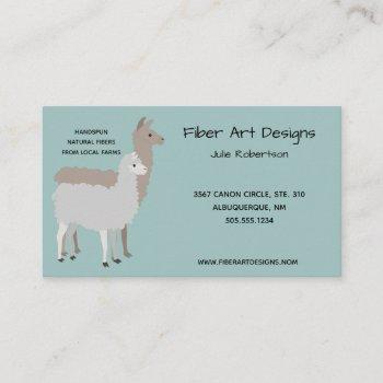 llama alpaca yarn business card