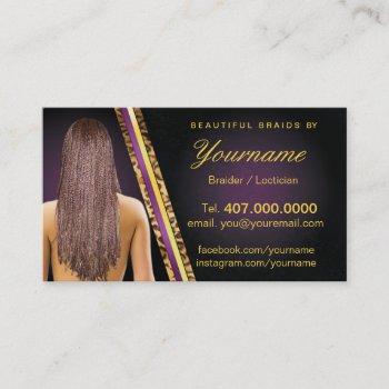 loctician hair braider salon braids business card