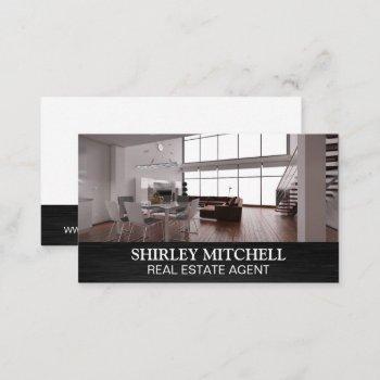loft kitchen and stairway | real estate home business card