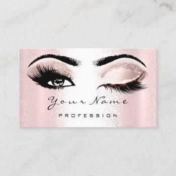 logo makeup artist professional rose pink  lash business card