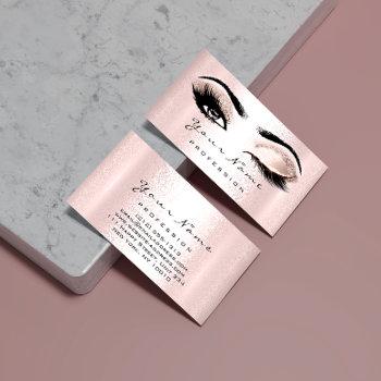 logo makeup artist professional rose pink  lash business card