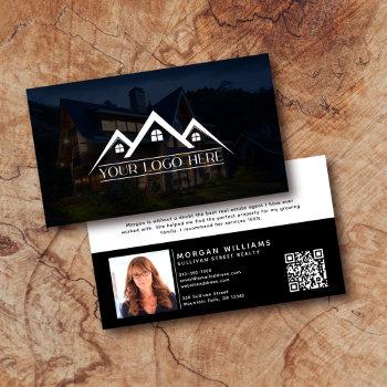 logo qr code photo real estate agent  business card