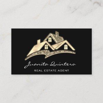 logo real estate agent professional qrcode  gold business card