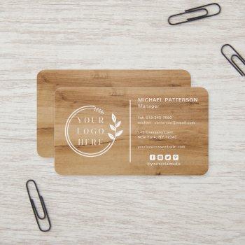 logo social media qr code carpentry wood modern business card