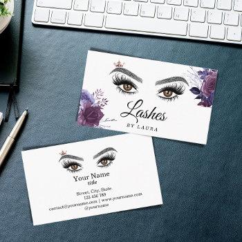 long beautiful lashes eyes  brows vintage floral business card
