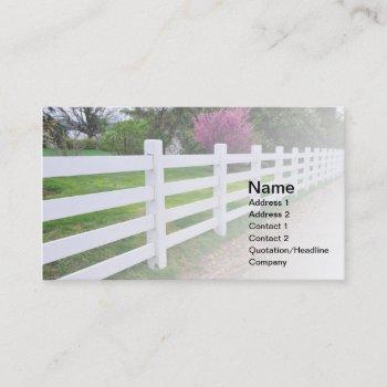 long white wood fence business card