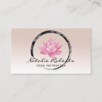 lotus flower zen circle yoga instructor wellness business card