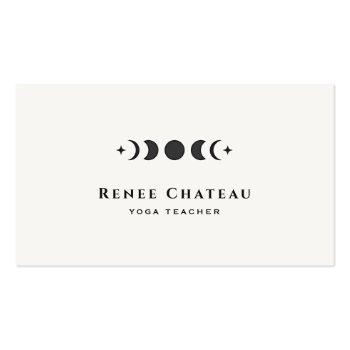Small Lunar Moon Phases Astrology Yoga Teacher Business Card Front View