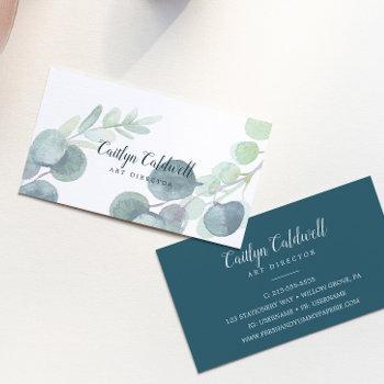 lush greenery and eucalyptus art business card