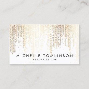 luxe faux gold confetti rain pattern business card