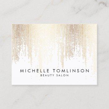 luxe faux gold confetti rain pattern large business card