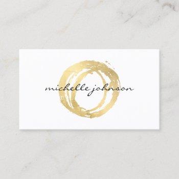 luxe faux gold painted circle designer logo business card