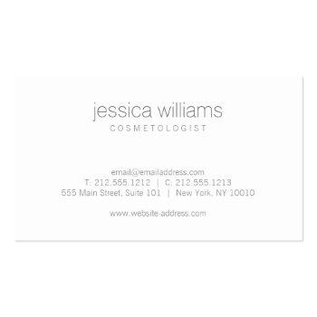 Small Luxe Wood Effect Art Cosmetologist Business Card Back View