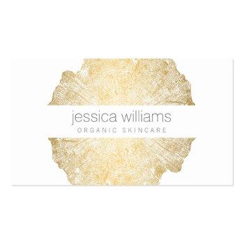 Small Luxe Wood Effect Art Cosmetologist Business Card Front View