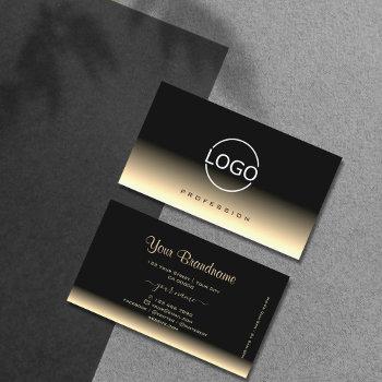 luxury black and cream gradient dark colors logo business card