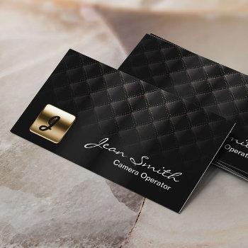 luxury black & gold camera operator business card