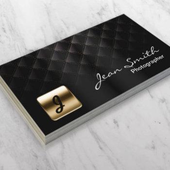 luxury black & gold photographer professional business card