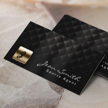 luxury black & gold sports agent business card