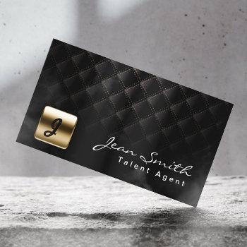 luxury black & gold talent agent business card