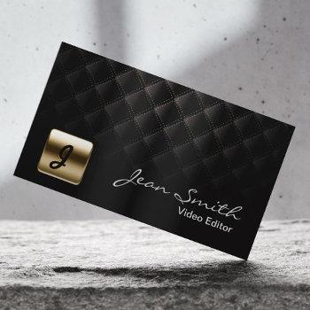 luxury black & gold video editor business card