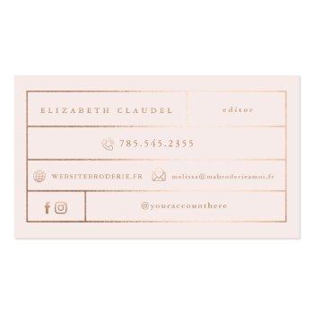 Small Luxury Blush Faux Rose Gold Foil Dots Elegant Bow Business Card Back View