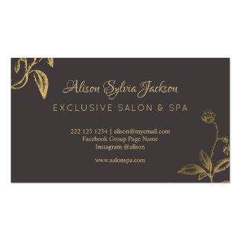 Small Luxury Faux Gold Foil Dusty Rose Beauty Salon Business Card Back View