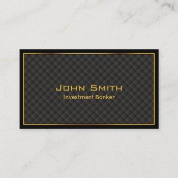 luxury gold border investment banker business card