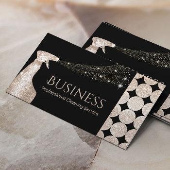luxury gold house cleaning service spray cleaner business card