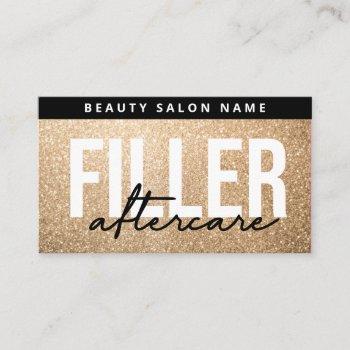 luxury gold lip filler botox aftercare instruction business card