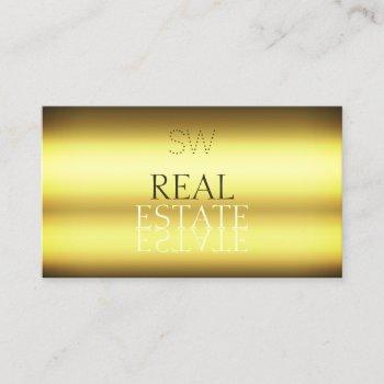 luxury gold stylish mirror font with monogram business card