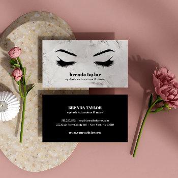 luxury  marble  eyelash  brow bar professional business card