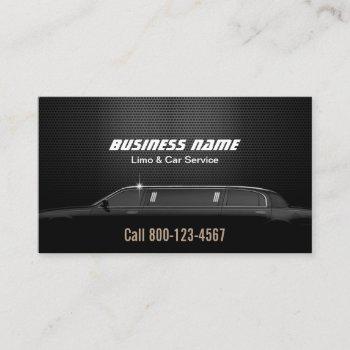 luxury metal background limo & car service business card