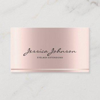 luxury minimalist rosegold eyelash lashes business card