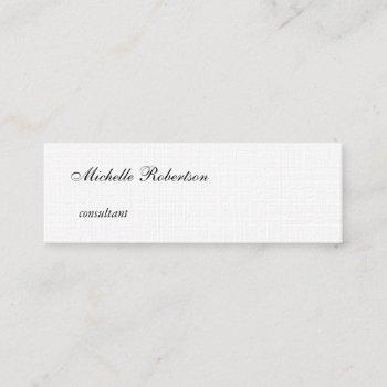 luxury premium linen black white plain minimalist mini business card