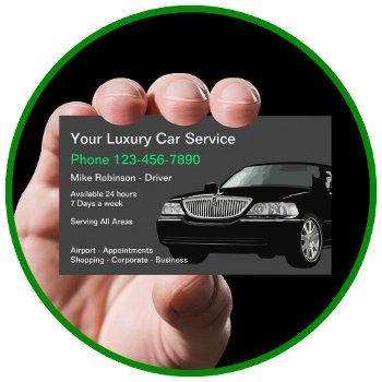 luxury public transport taxi car service business card