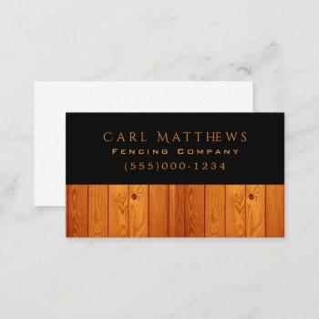 luxury style wood fence design fencing company business card