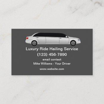 luxury uber ride hailing service driver business card